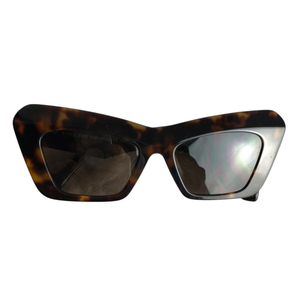 Loewe Sunglasses Women Tortoiseshell Frame Gold Trim Cat Eye Retro Acetate Italy - Picture 8 of 8